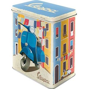 Nostalgic-Art Retro voorraaddoos L, 3 l, Vespa – Italian Laundry – cadeau-idee voor scooterfans, grote koffieblik van plaatstaal, vintage design