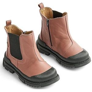 Wheat Unisex kinderschoenen Chelsea-laarzen winterlaarzen Saida jongens en meisjes 100% leer ademend, waterdichte sneeuwschoen, 2163 Dusty Rouge, 25 EU