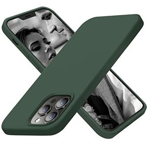Atiyoo iPhone 13 Pro Max telefoonhoesje met slanke pasvorm en zachte anti-krassen, siliconen schokbestendige beschermende telefoonhoes 6,7 inch, donkergroen