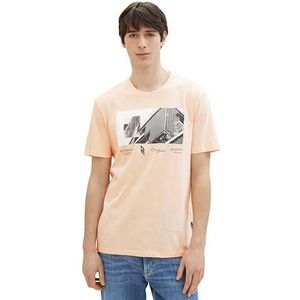 TOM TAILOR Denim T-shirt voor heren, 34989 - Peach Melange Mini Stripe, XL