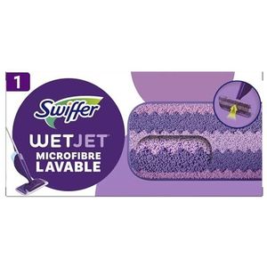 Swiffer Wetjet Spray bezem, wasbaar, herbruikbaar, microvezeldoek, houdt stof en vuil vast, ontworpen voor alle soorten vloeren
