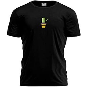 Bona Basics, Digitale print, basic T-shirt voor heren, 100% katoen, zwart, casual, bovenstuk voor heren, maat: L, Zwart, L
