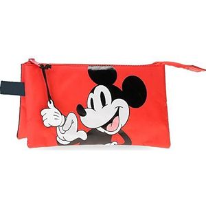 Disney Mickey Mouse Fashion Pennenetui, drievoudig, meerkleurig 22 x 12 x 5 cm, microvezel, 50 hojas, drievoudig etui