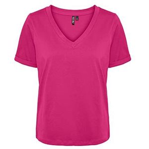 PIECES Dames Pcria Ss V-hals Solid Tee Noos Bc T-shirt, Beetroot Purple., XS
