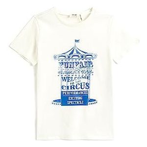 Koton Boys's T-shirt met korte mouwen en ronde hals, wit (000), 6-7 Jaar