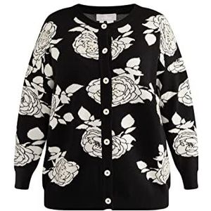 SIDONA Gebreid damesvest met parels 10425114-SI01, zwart-wit, XS/S, zwart, wit, XS/S