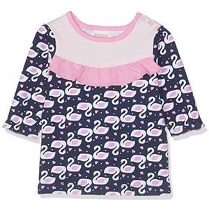 Schnizler Baby-meisjes sweatshirt interlock zwanen shirt met lange mouwen, blauw (marine 11), 56 cm