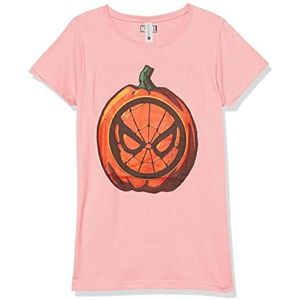 Marvel Little, Big Classic Spider Pumpkin Girls Short Sleeve Tee Shirt, Light Pink, Large, roze, L