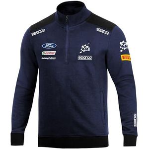 Sparco Sweatshirt merk model Half Zip M-Sport WRC heren maat S marineblauw