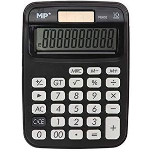 MP - rekenmachine met LCD-scherm 10 verschillen - zwart - 8,5 x 12 cm