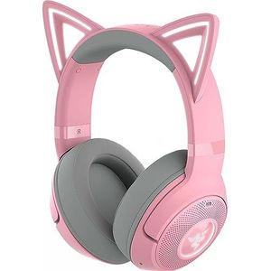 Razer Kraken Kitty V2 BT draadloze RGB-headset: Chroma RGB Kitty Ears & Earcups - Bluetooth 5.2-40 mm drivers - Ruisonderdrukkende microfoons - Lichtgewicht - 40 uur batterij w/Type C opladen - Quartz