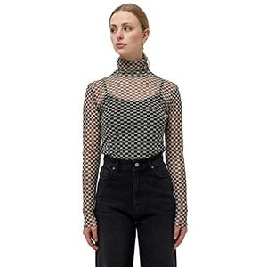 Minus Dames Harlyn Turtleneck T-shirt, geruit, L