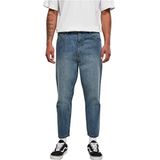 Urban Classics Jeans voor heren, cropped tapered jeans, regular fit, verkorte lengte, verkrijgbaar in 2 verschillende kleuren, maat 30 tot 38, Middeepblue, 30