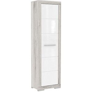 FORTE ATTRUS Garderobekast met 1 deur, houtmateriaal, wit/wit hoogglans, B x H x D: 58,4 x 198,5 x 36,3 cm