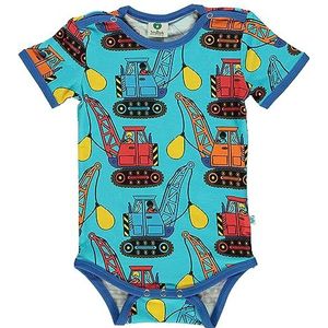 Småfolk Babyrompertje met korte mouwen voor jongens met korte mouwen, voor kinderen en peuters, blue atoll, 62 cm