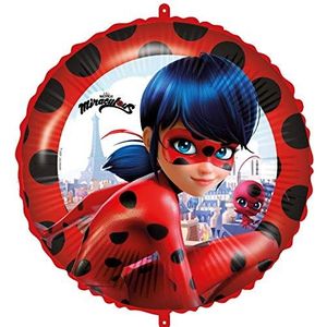 Procos 93078 - Folieballon Miraculous, diameter ca. 46 cm, helium, lucht, ballon, verjaardag, souvenir, cadeau