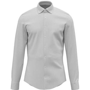 Seidensticker Flanellen overhemd voor heren, shaped fit, gemakkelijk te strijken, Kent-kraag, lange mouwen, 100% katoen, grijs, 38