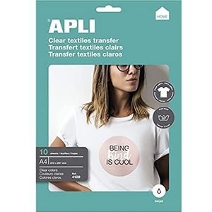 APLI 4128 - Transfer papier A4 witte kledingstukken 10 vellen