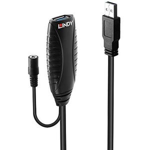 LINDY 43099 USB 3.0 kabel, 15 m zwart