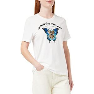 ONLY Women's ONLKITA REG S/S Vlinder TOP Box JRS T-Shirt, Helder Wit/Print: Dream, M (4 stuks)