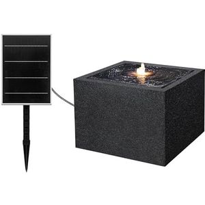Dehner Biala fontein op zonne-energie, vorstbestendig, voor buiten, met ledverlichting, ca. 32,5 x 44 x 44 cm, polyethyleen, zwart