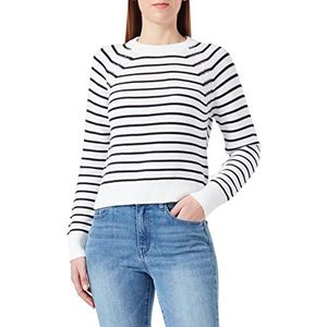 French Connection Dames Lillie Mozart Stripe Crew Neck Jumper Pullover Sweater, Zomer Wit/Utility Blauw, S