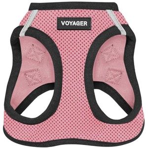 Best Pet Supplies Voyager Step-In Air Hondentuig - All Weather Mesh voor kleine en middelgrote honden - harnas (roze/zwarte trim), klein