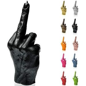 Candellana Kaarsen figuur handgemaakte kaars verjaardagskaars grappig cadeau Valentijnsdag kaarsen, hand fck, zwart metallic