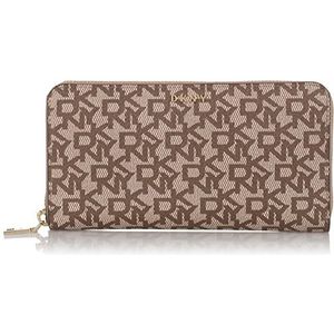 DKNY Bryant-New Zip Arou Bi-Fold Wallet voor dames, Chino/Caramel, Eén maat
