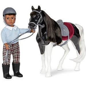 Lori – Kleine pop & speelgoedpaard – 15 cm mini-pop jongen & zwarte som – met poppenaccessoires, dier en poppenkleding – rijaccessoires – speelgoed voor kinderen vanaf 3 jaar – Landon & Luna