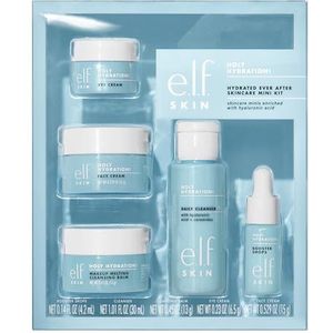 e.l.f. SKIN Hydrated Ever After Skincare Mini Kit, Cleanser, make-up remover, moisturizer en eye cream voor het hydrateren van de huid, vliegtuigvriendelijke afmetingen