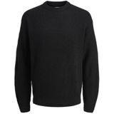 Jack & Jones - JJKAITO KNIT CREW NECK BF - Trui - Zwart - Ronde Hals - Lange Mouwen