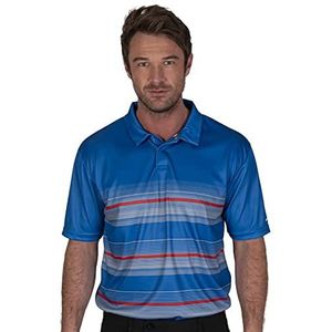 Under Par Heren Golf Pro Kwaliteit Ademend Vocht Wicking Sneldrogend Polo Shirt, 1642 - Mid Blauw/Rood, XXL (UPTS1642)