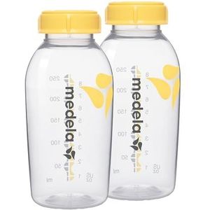 Medela set van 250 ml BPA-vrije moedermelkflesjes – set van 2 flessen voor het afkolven, bewaren en moedermelk geven in een duurzaam, vries- en koelkastveilig ontwerp