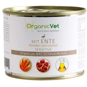 ORGANICVET Kat nat voer Sensitive Sensitive eend met wortels, 6-pack (6 x 200 g)