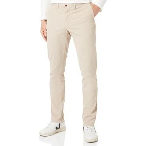 Hackett London Heren Textuur Chino Pants, taupe, 30W x 32L