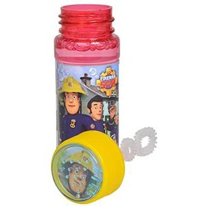 Simba 109252405 Brandweerman Sam zeepbellenfles, 3-voudig gesorteerd, er wordt slechts één artikel geleverd, 60 ml loog, geduldspel in deksel, vanaf 3 jaar