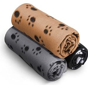 FurDreams 3pk Grote Machine Wasbare Pet Dekens - Luxe Zachte Flanel Fleece Gooi - Hond Kat Hamster Cavia Konijn Bont Baby - Zacht en Ademend, Meerdere toepassingen, Lichtgewicht, Gemakkelijk Onderhoud