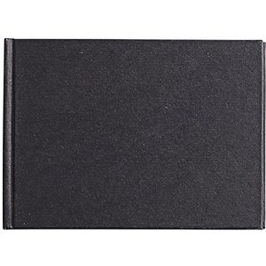 Clairefontaine 134247C notitieboek Goldline 64 vellen genaaid en gelijmd liggend liggend formaat 10,5 x 14,8 cm ivoorkleurig papier 140 g, hardcover zwart