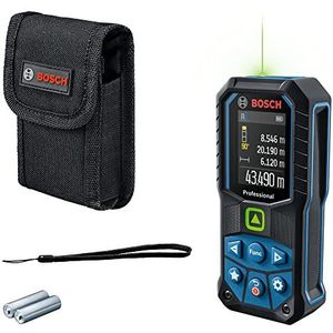 Bosch Professional laserafstandsmeter GLM 50-23 G (groene laser, hellingsensor, bereik: max. 50 m, robuust, IP65, ± 1,5 mm*, 2 AA-batterijen, handlus, etui)