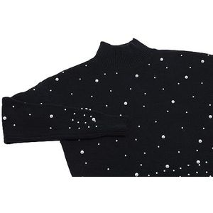 faina Damestrui met paillettenversiering, elegante pullover acryl zwart maat XS/S, zwart, XS