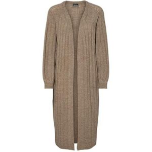 PIECES Pcmaggy Ls Long Knit Cardigan Noos Bc gebreide jas voor dames, Taupe Gray, XS