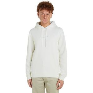 Calvin Klein Jeans Monologo Hoodie voor heren, Ivoor, XXS