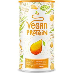 Vegan Protein - Mango - Plantaardige proteinen van gekiemde rijst, erwten, lijnzaad, amaranth, zonnebloempitten, pompoenzaad - 600g poeder met mango smaak