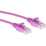 ACT CAT6 Netwerkkabel, U/UTP LSZH LAN Kabel Dun 3.8mm Slimline, Flexibele Snagless Ethernet Kabel Met RJ45 Connector, Voor Gebruik In Datacenters, 0.15 Meter, Roze - DC9430