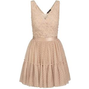 ApartFashion APART cocktailjurk voor dames van kant en tule, speciale gelegenheidsjurk, nude, regular