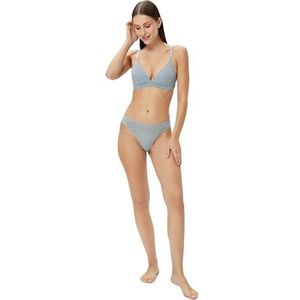 Koton Dames Regular Waist Lacy String Slipje Slips, Blauw(642), M