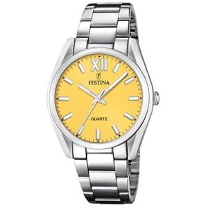 Festina Dames analoog kwartshorloge met roestvrijstalen armband F20622/G, zilver-geel