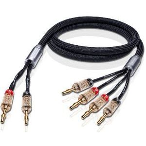 Oehlbach XXL Fusion Four B 200 - high-end bi-wiring luidsprekerkabel set met banana-connector - Made in Germany - 2 x 2m - zwart