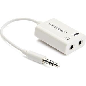 StarTech.com 3,5 mm jack audio Y-kabel, adapter voor headset, microfoon en luidspreker, AUX-kabel voor laptop en ultrabooks, stekker voor audio en microfoon, in wit